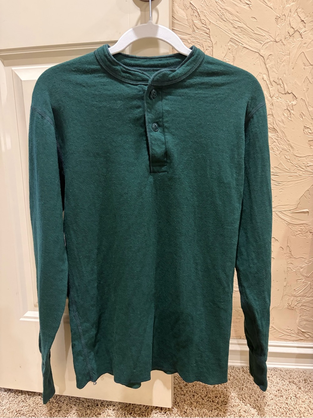 L.L. Bean Forest Green Long-Sleeve River Driver Henley